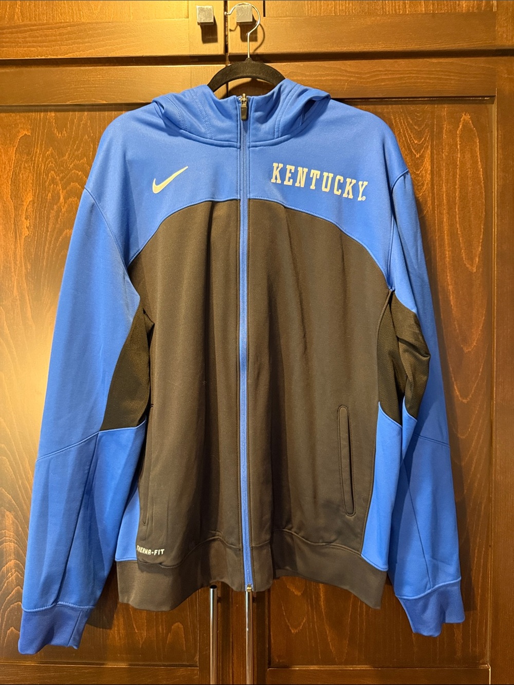 Nike Elite Therma-Fit Blue & Black University of Kentucky Zip Hoodie Size XL